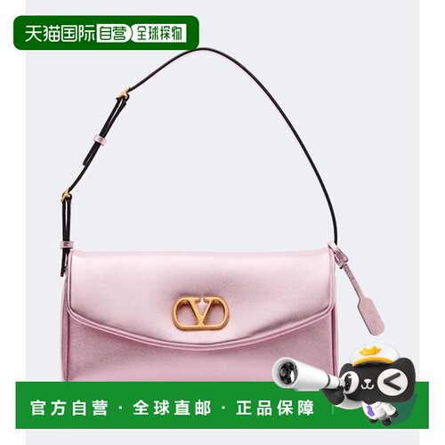 香港直邮valentino 华伦天奴 女士 DeVain 小号金属感皮革肩包