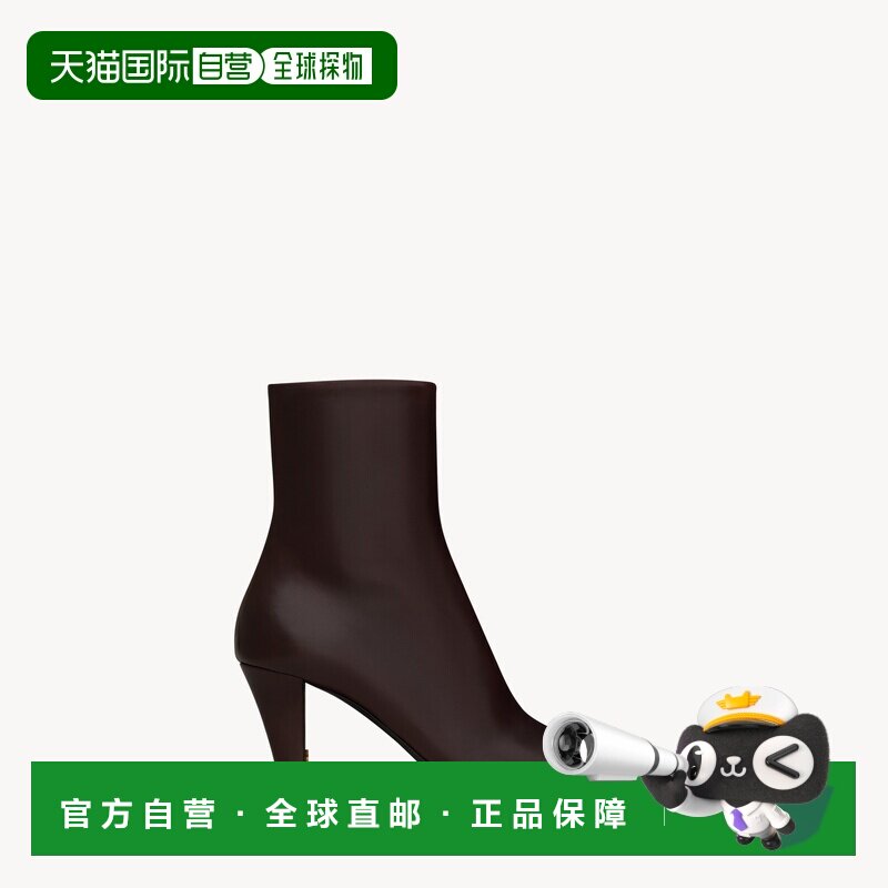自营欧洲直邮YSL圣罗兰 JILL系列女士糖衣棕色小羊皮方头靴子短靴图片