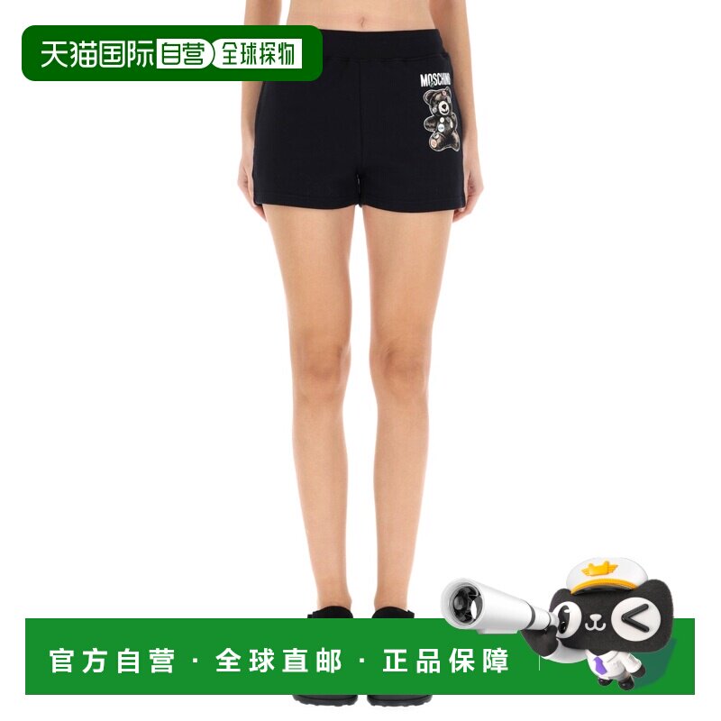 香港直邮MOSCHINO 女士休闲裤 032704281555 SS2025 黑色 SHORTS图片