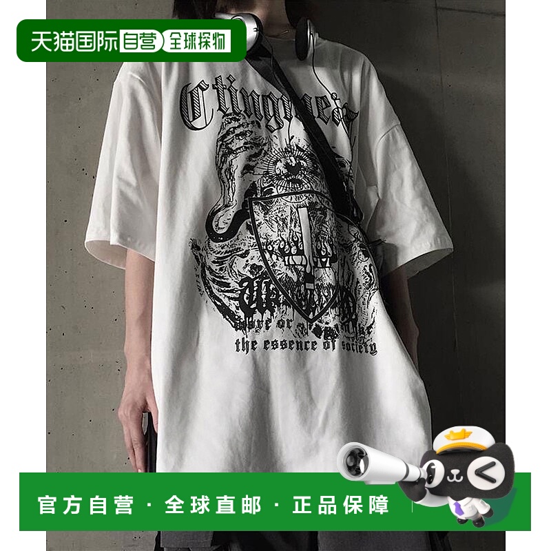 1h可退 日本直邮Diable baiser 夢展望 女士宽松长款印花T恤 5347