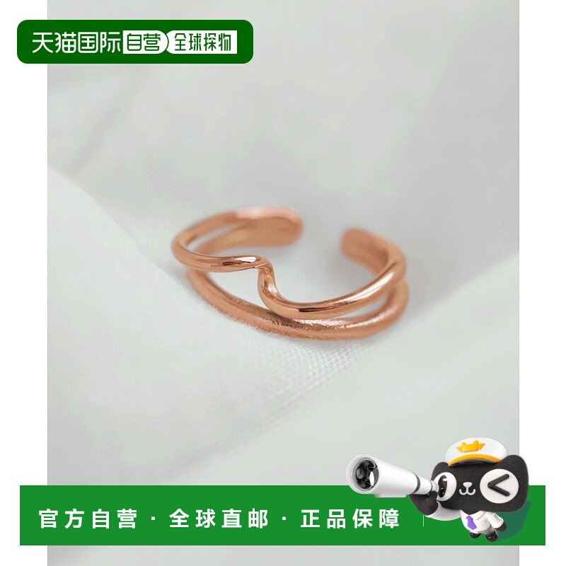 1h可退 日本直邮ANE MONE 女士 简约波浪线条 不锈钢 日常百搭戒