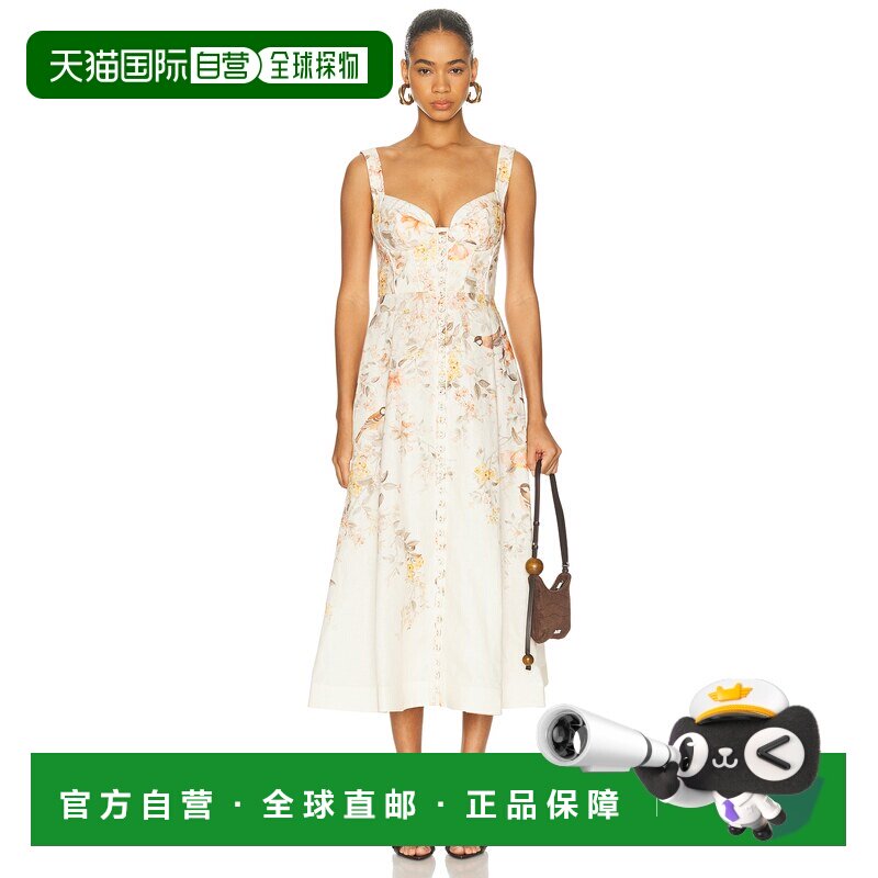 香港直邮ZIMMERMANN 女士 Luna Picnic 系扣吊带连衣裙 7525DS261