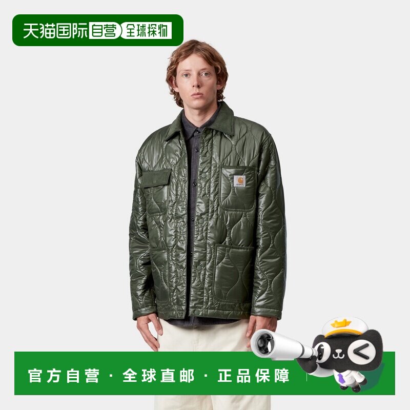自营欧洲直邮Carhartt WIP 男士绿色聚酯纤维带胸袋夹克