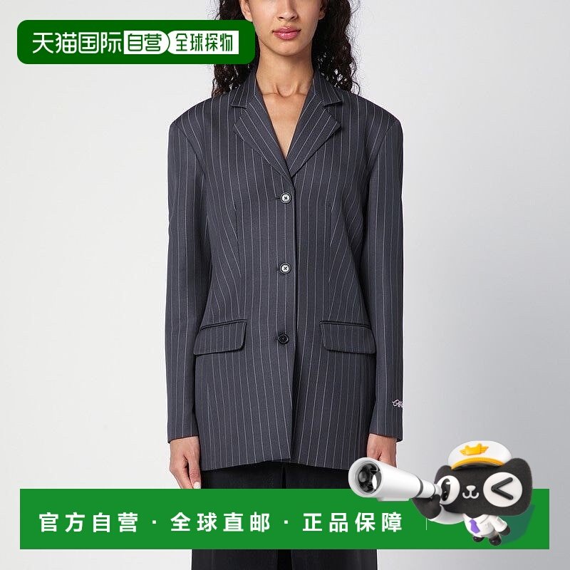 1h可退 香港直邮潮奢 off-white 女士 灰色 Pinstripe Fitted 西