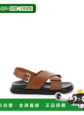 香港直邮MARNI 女士凉鞋 FBMS005201P361400M29 CO 棕色 交叉带凉