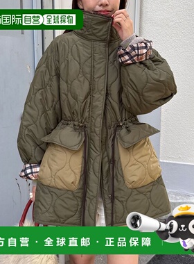 日本直邮CIAOPANIC 女装 襟拼色拉链中长款绗缝外套 宽松设计 CPZ