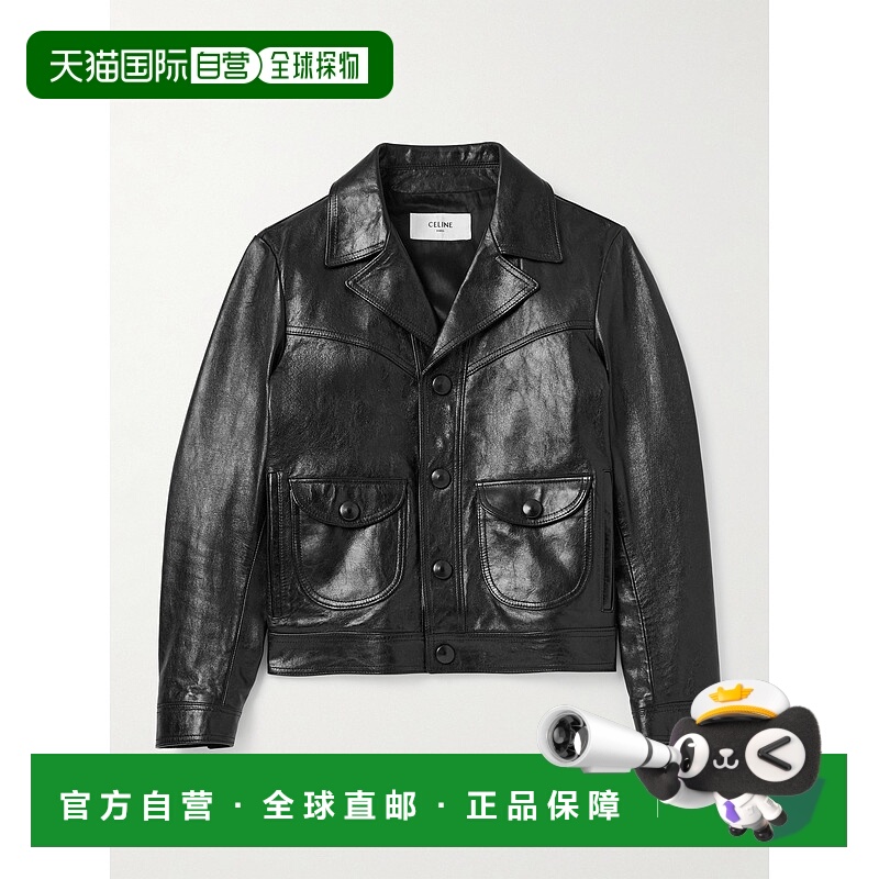 香港直邮Celine 思琳 男士 直筒束腰皮夹克 2EK17602V