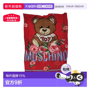 香港直邮MOSCHINO莫斯奇诺 印花造型 羊毛 绒线围巾女款 红色