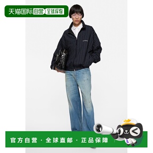 自营欧洲直邮Acnes Studios 1981女士蓝色棉阔腿牛仔裤