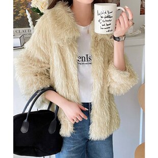 Classical Elf 女士大翻领羽感绒毛夹克 ce1010351