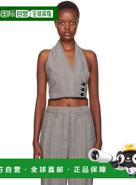 1h可退 香港直邮潮奢 GANNI 甘尼 女士 灰色裹身马甲 F8212523G