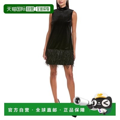 自营tyler boe Victoria Velvet Mini Dress - black 美国奥莱直