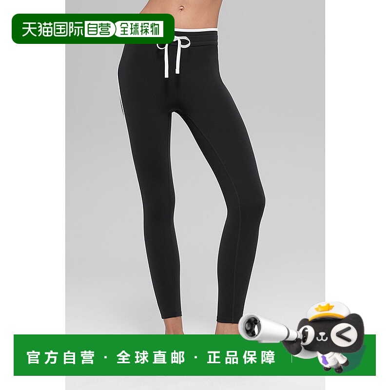 美国直邮Alo Yoga Airbrush 高腰 Race Pace 7/8 贴腿裤 - 黑色/