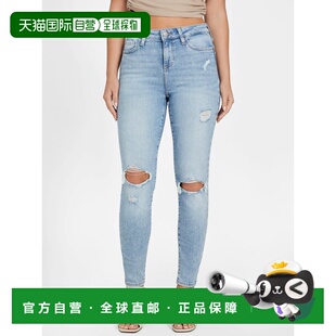 自营guessEco Joyceline Mid-Rise Skinny Jeans - light destroy