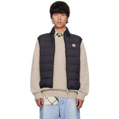 Moncler 盟可睐 男士 黑色 Contrin 羽绒马甲 J20911A0007654A81
