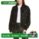 Sparkling black Sequin 自营Gracia Jacket Zip Bomber 美