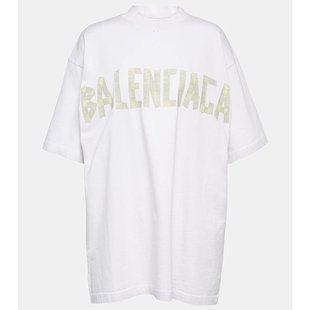 女士 巴黎世家 Tape Type 000895 潮奢 棉质针织T恤 Balenciaga