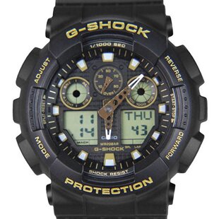 Casio黑金G-SHOCK男士运动防水潮流男手表GA-100GBX-1A9