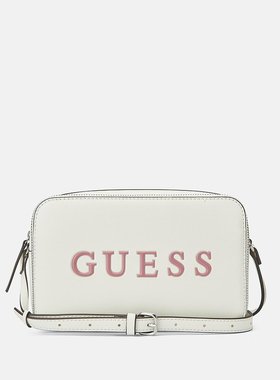 guess【美国奥莱】直发 Artemis 迷你双拉链斜挎包 - 白色漆皮