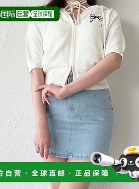 1h可退 日本直邮apres jour 女士亮片装饰牛仔迷你裙 420623a字裙