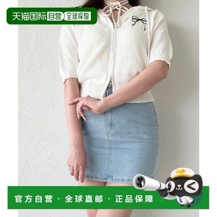 饰牛仔迷你裙 1h可退 女士亮片装 jour 420623a字裙 日本直邮apres