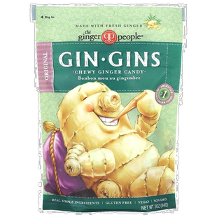 香港直发The Ginger People姜糖84克耐嚼姜糖原味全素