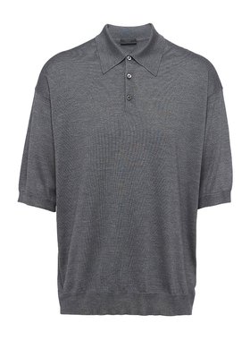 PRADA 男士T恤 UMB5881U1PS231F0480 SS2024 灰色