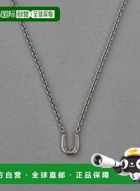 1h可退 日本直邮ete男士马蹄形吊坠项链 SV925材质 黑色鲁腾金属
