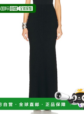 1h可退 香港直邮Alaia 女士 长款半身裙 AA9J21735M840 black黑色