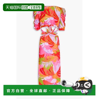 1h可退 香港直邮FARM RIO 女士 剪口印花绉纱中长连衣裙 303823CO
