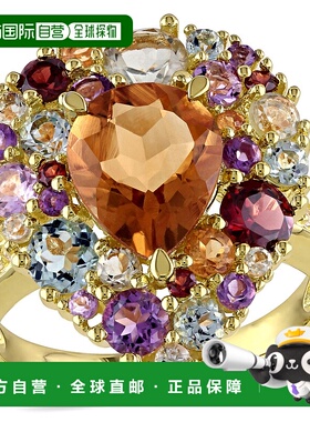 自营 mimi & max4 4/5 CT TGW 多宝石和钻石梨形镀黄色纯银鸡尾酒