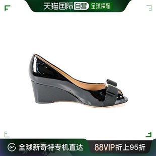 女鞋 黑色漆皮鱼嘴坡跟高跟鞋 FERRAGAMO 香港直邮SALVATORE 05315