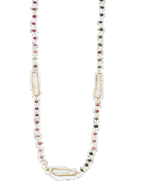 自营 liv oliver18k 金多碧玺和珍珠项链 - 金 美国奥莱直发吊坠