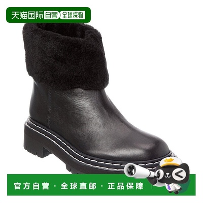 自营Proenza Schouler Leather & Shearling Boot - black 美国奥