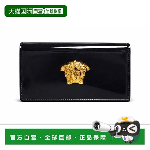 自营Versace Patent Leather Medusa Chain Wallet - black 美国