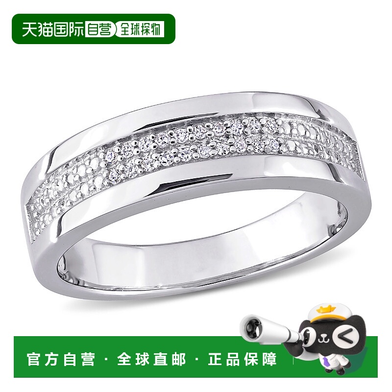 美国直邮Julianna B女士戒指钻石镶嵌925纯银抛光时尚设计气质