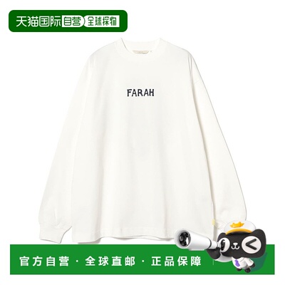 1h可退 日本直邮FARAH 男装 宽松版型 长袖印花T恤 后背图形设计