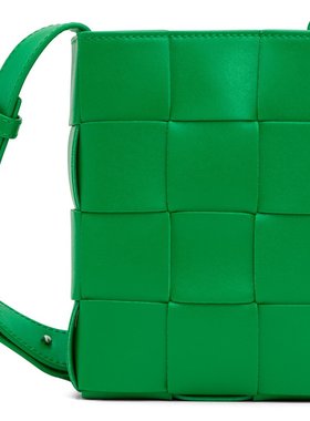 bottegaveneta葆蝶家男士绿色斜挎包时尚潮流经典百搭