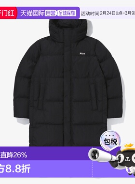 Fila/斐乐休闲宽松拉链字母印花连帽羽绒服FS254DJ01X005