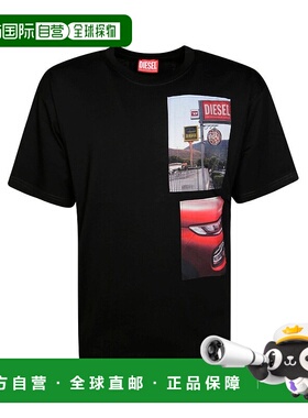 1h可退 香港直邮潮奢 Diesel 迪赛 男士 黑色 T-Boxt-K3 T 恤 A19
