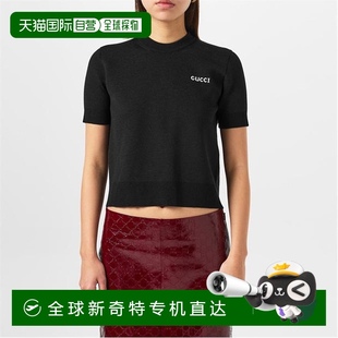 女士 Gucci 1h可退 古馳 舒適時(shí)尚 香港直郵潮奢 嵌花徽標(biāo)T恤