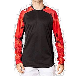 【日本直邮】ASICS亚瑟士 排球服 长袖衫 2051A258男 600(V红) 5L