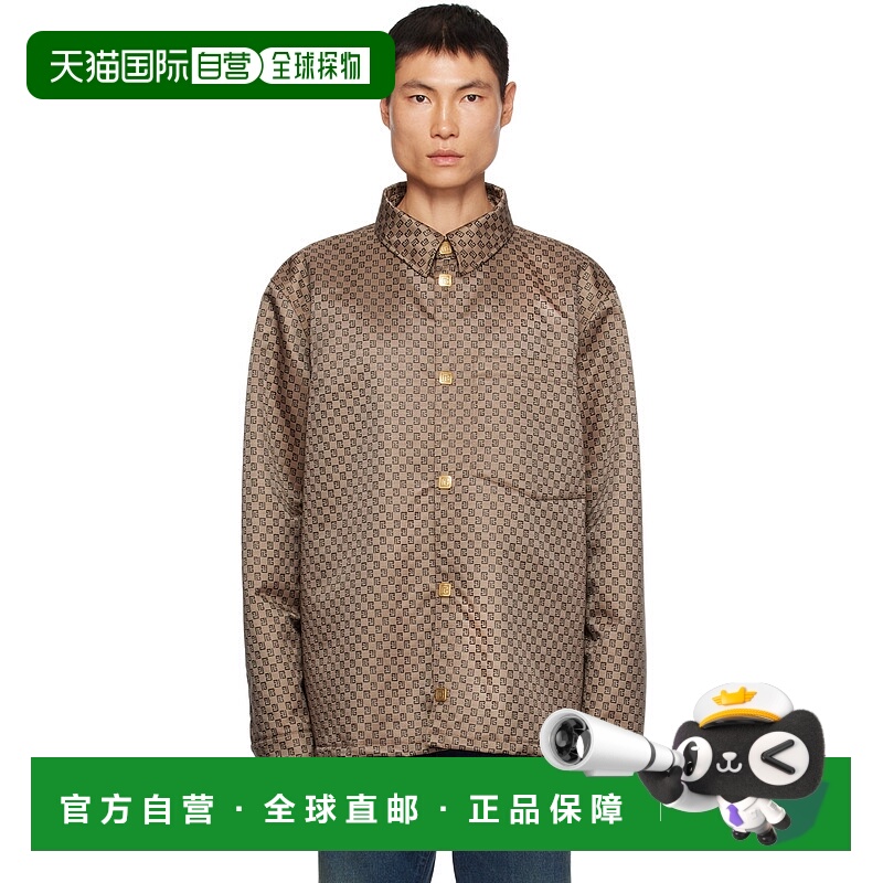 1h可退 香港直邮Balmain 巴尔曼 男士 棕色衬垫夹克 BH2HD002XH53