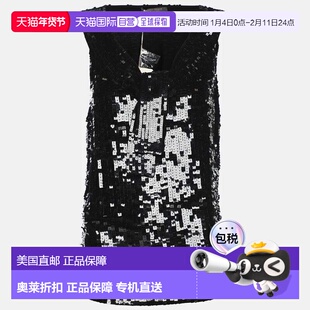 自营Marina Rinaldi Black Jersey Sequin Tank Top - black 美国