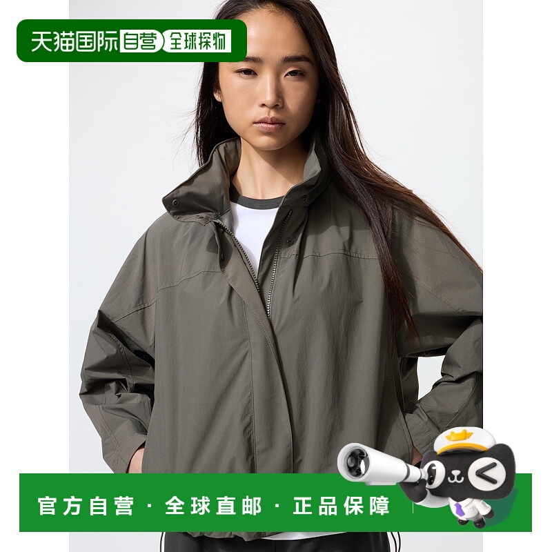 日潮跑腿UNIQLO优衣库 防风立式夹克 56 OLIVE WOMEN S 478556