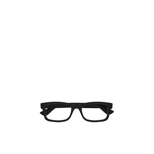 GUCCI 男士眼镜 GG1717O001 SS2025 黑色 几何框平光镜