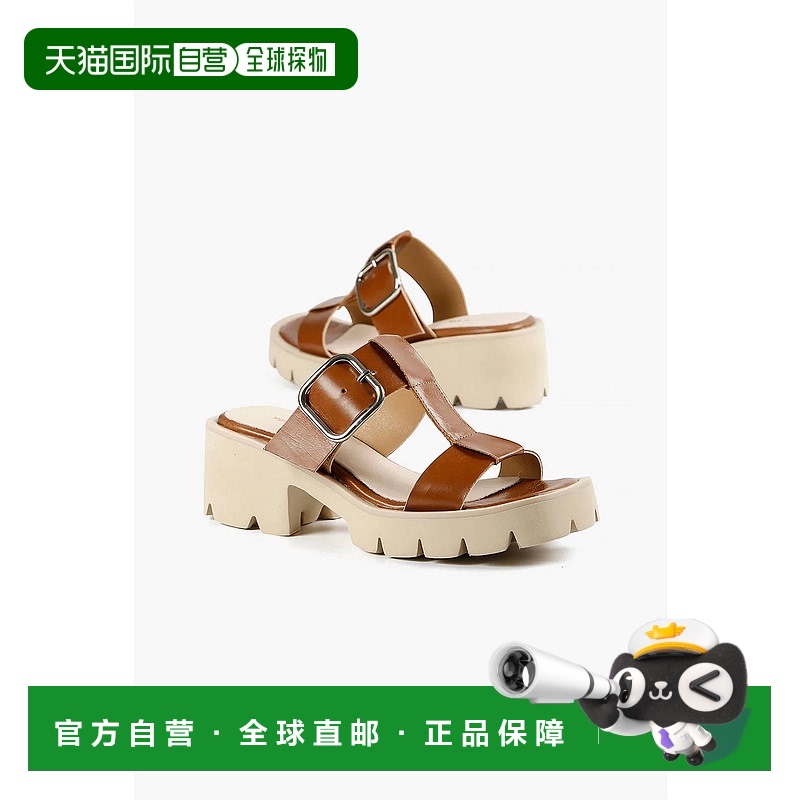 自营 all blackWomen's Buckle Lugg Mule In Brown - brown 美国