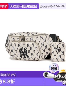 韩国直邮MLB 男女情侣胸包复古老花腰包时尚休闲单肩包3AHSM012N