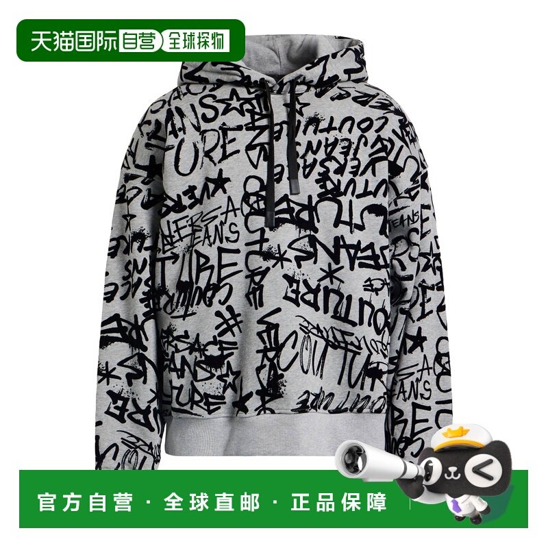 香港直邮versace 范思哲 男士 连帽卫衣 grey灰色 舒适时尚