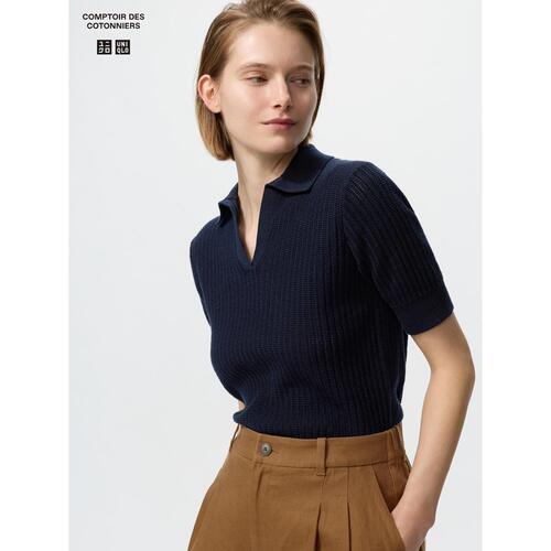 日潮跑腿UNIQLO优衣库 棉质尖尾船长 Polo 衫 484192